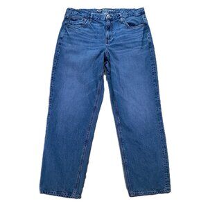 American Eagle Jean Women 36x29, Tag 16 Reg 90's Straight Blue Organic Cotton